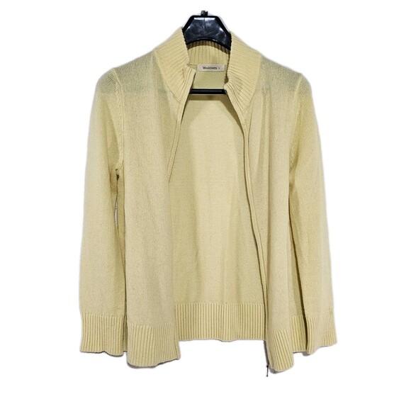 WoolOvers Yellow Full Zip Up Hoodie Size S Wool Sweatshirt - Picture 4 of 11
